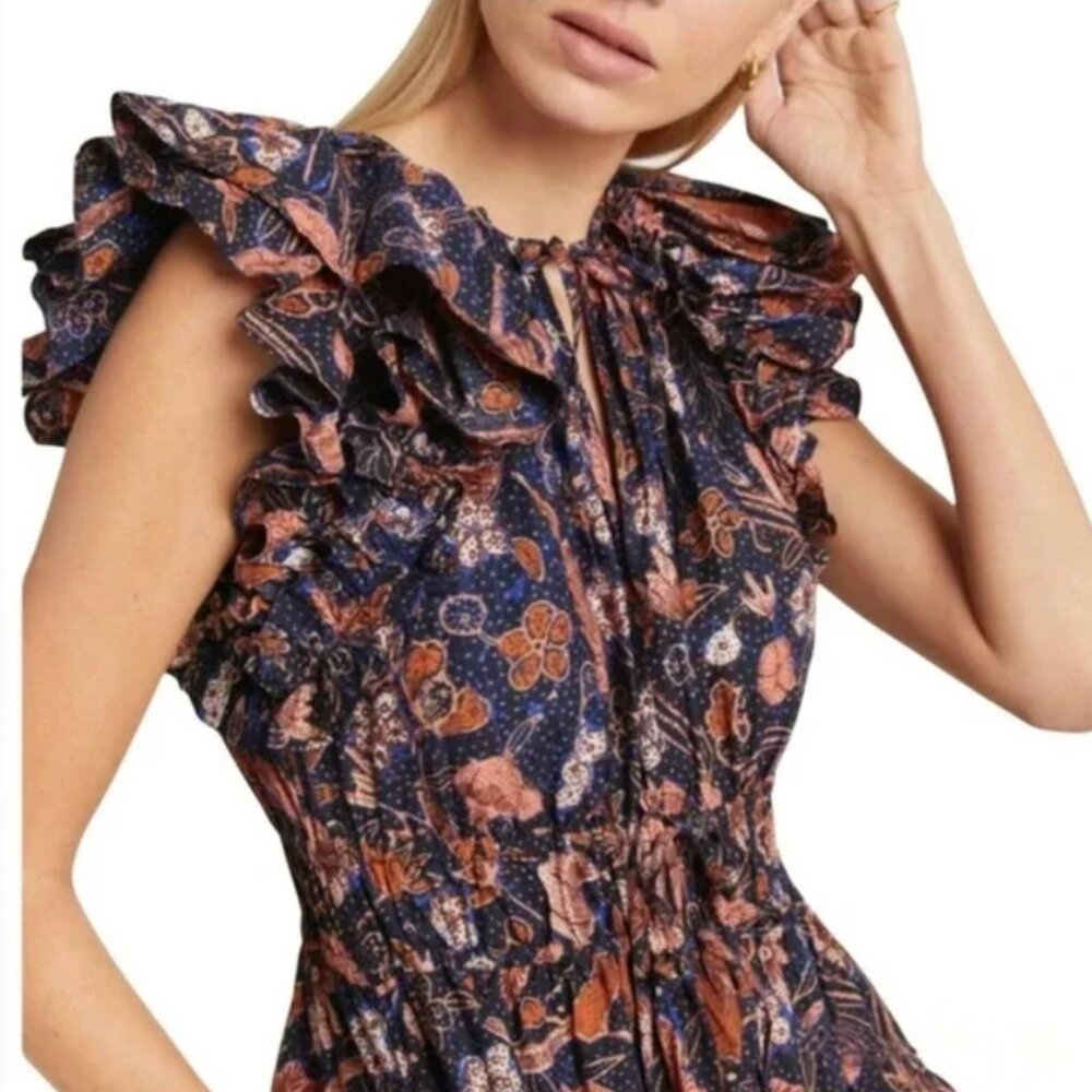 Ulla Johnson Arina Midnight Floral Midi Dress - Picture 4 of 15